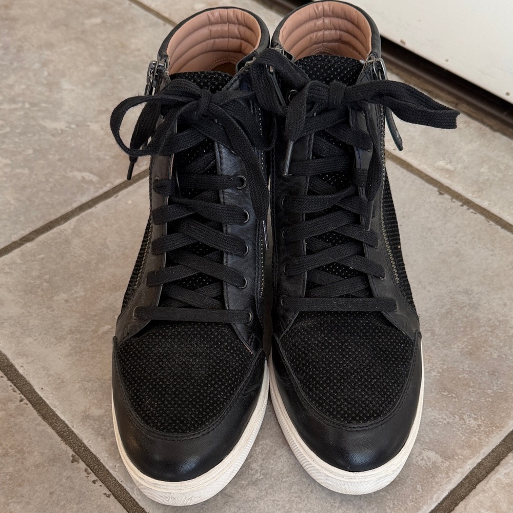 Paolo Black Ankle Boots with White Soles